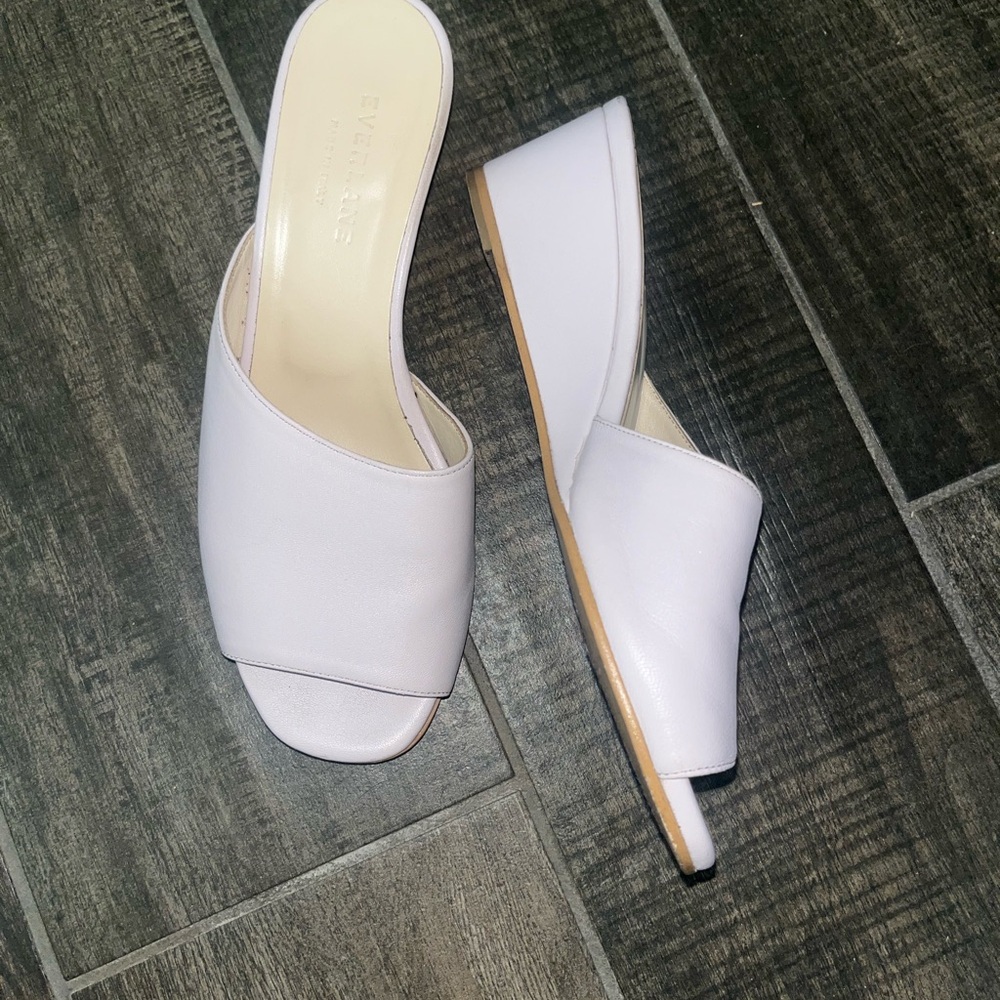 Everlane Pale Lavender Open-Toe Leather Mules